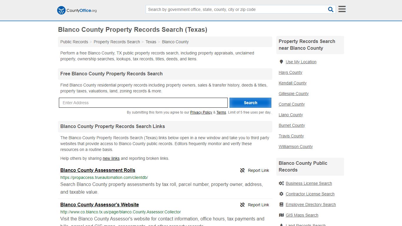 Blanco County Property Records Search (Texas) - County Office